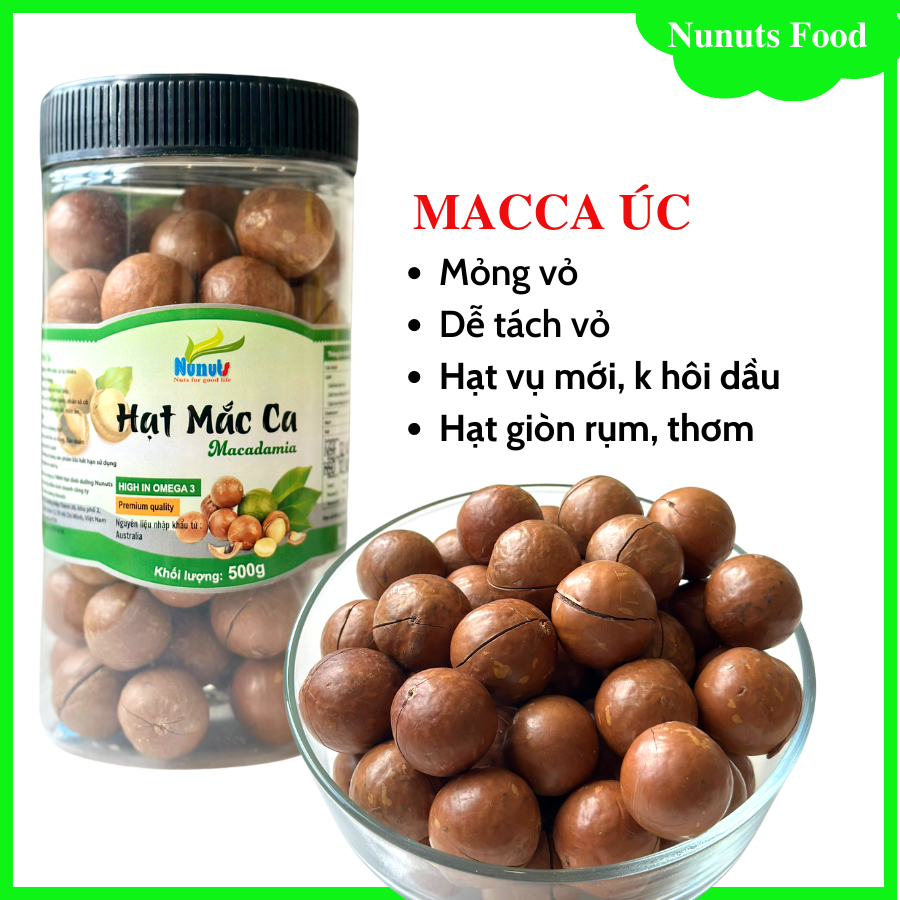 Hạt macca nứt vỏ Úc 500g hàng VIP, size lớn, mỏng vỏ shop Thúy Anh