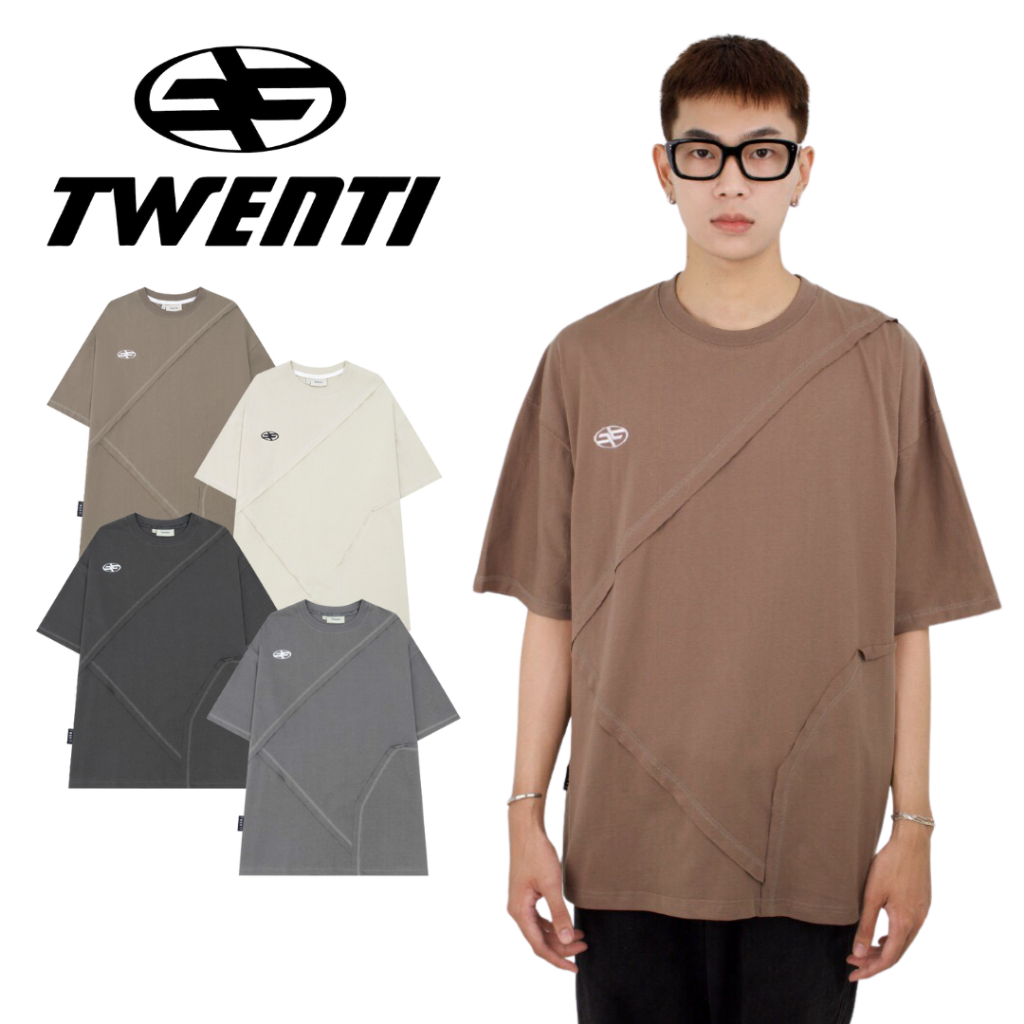 Áo Thun TWENTI Cotton Đắp Vải Thêu Logo