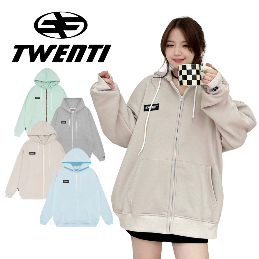 Áo Hoodie Zip TWENTI Tag Mạc Thời Trang