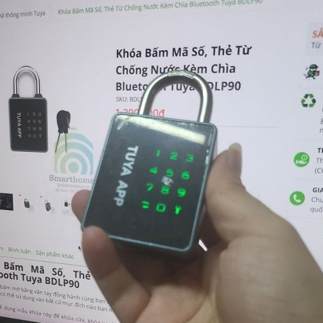 Khóa Bấm Mã Số, Thẻ Từ Chống Nước Kèm Chìa Bluetooth Tuya