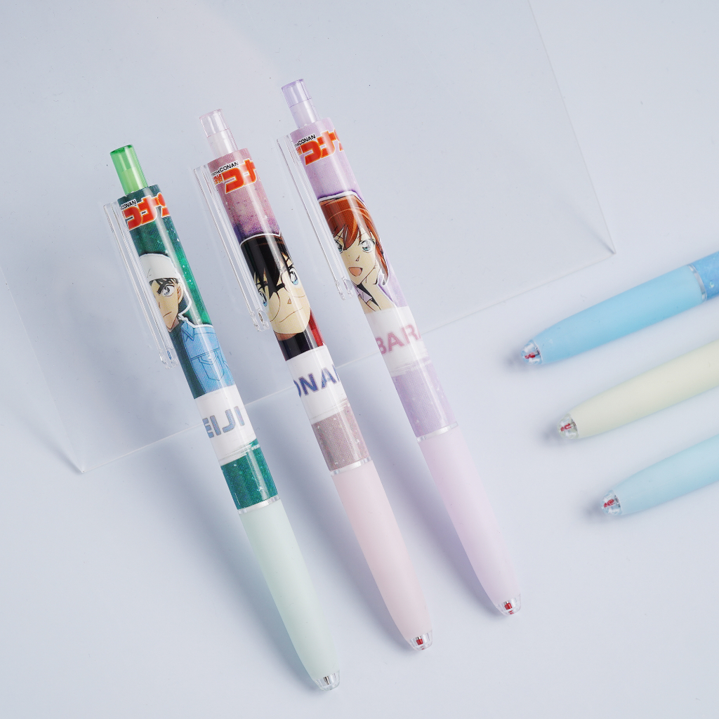 Bút bi gel mực đen GuangBo ngòi 0.5mm, nét trơn, hình in nhân vật trong bộ truyện Detective CONAN HS3465