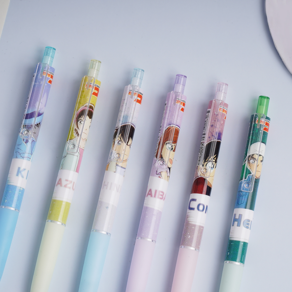 Bút bi gel mực đen GuangBo ngòi 0.5mm, nét trơn, hình in nhân vật trong bộ truyện Detective CONAN HS3465