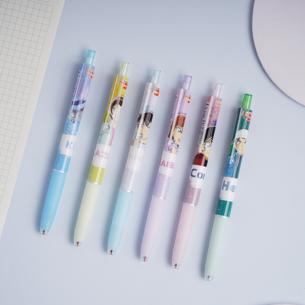 Bút bi gel mực đen GuangBo ngòi 0.5mm, nét trơn, hình in nhân vật trong bộ truyện Detective CONAN HS3465