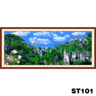 Tranh dán tường 3D decal sơn thủy, non nước hữu tình