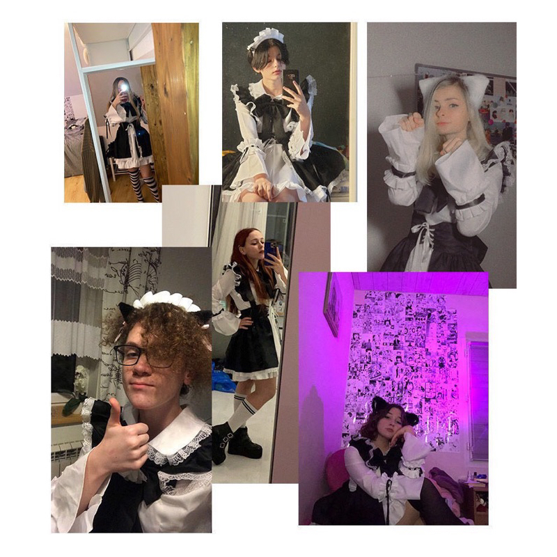 Váy Maid phong cách lolita, maid hầu gái, cosplay,nhân viên phục vụ