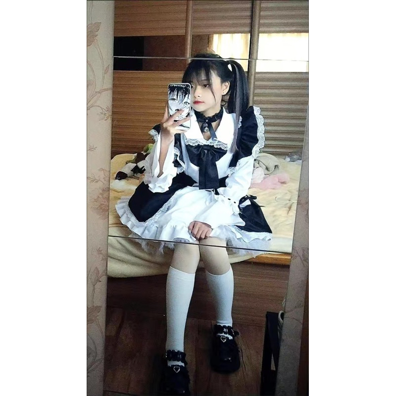 Váy Maid phong cách lolita, maid hầu gái, cosplay,nhân viên phục vụ
