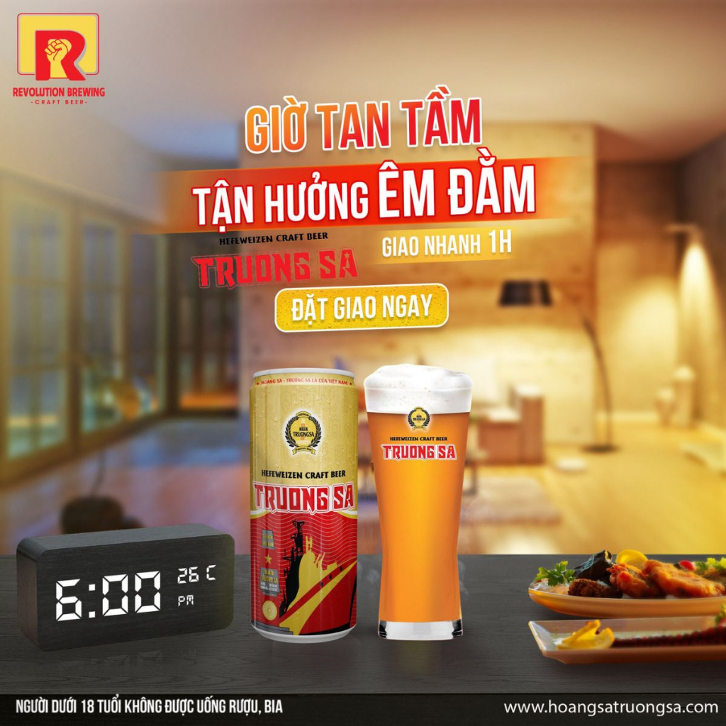 BIA TƯƠI TRƯỜNG SA.Thùng 12 lon