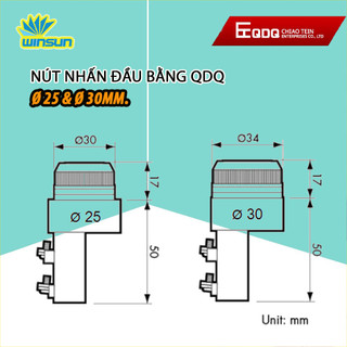 Nút nhấn nhả, không đèn QDQ phi 25 phi 30