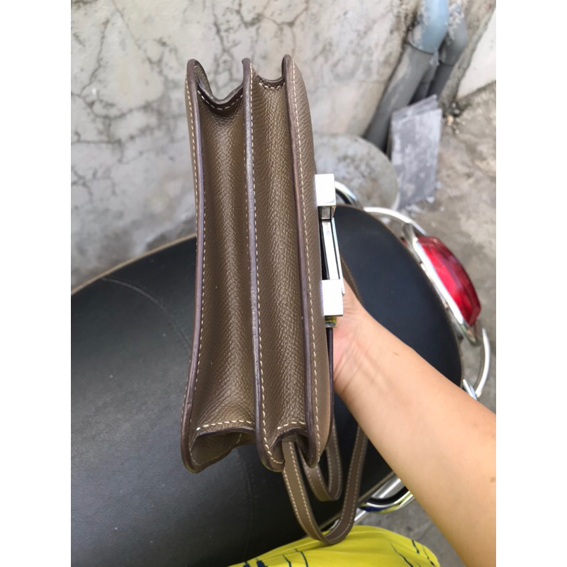 Túi Hm hàng si nhật tuyển s18 cm bảng khâu tay màu ghi xám