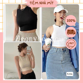 Áo tăm ba lỗ dáng áo crotop, dáng basic dễ phối đồ