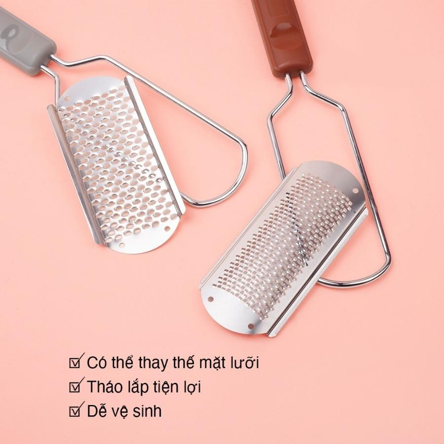 Chà Gót Chân Tẩy Da Chết Inox 304 Loại Bỏ Sạch Da Chai Lì Thô Ráp Dụng Cụ Chà Gót Chân Tại Nhà  Có Mặt Thay Thế Tiện Lợi