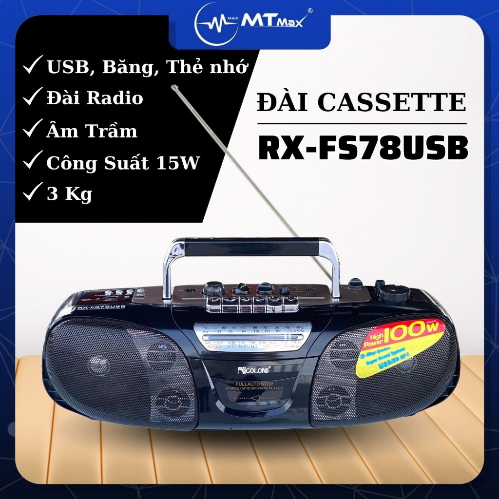 Đài Radio Cassette RX FS78USB –  Công Nghệ Kết Hợp Cả Băng Cassette Cổ Điển Và Ổ Đĩa Flash Hiện Đại
