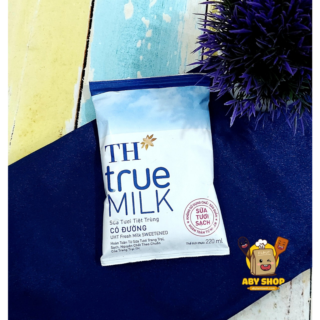 Sữa tươi không đường TH 220ml ⚡ GIÁ SỐC ⚡  sữa tươi rất thích hợp dùng để làm bánh