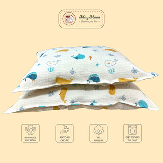 Gối trẻ em vải xô muslin nhiều mẫu vải đẹp cho bé lựa chọn