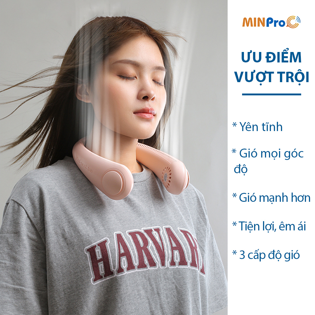 Quạt Mini Cầm Tay Để Bàn MINPRO,Hiển Thị Phần Trăm Pin, Tích Điện Kiêm Giá Đỡ Điện Thoại