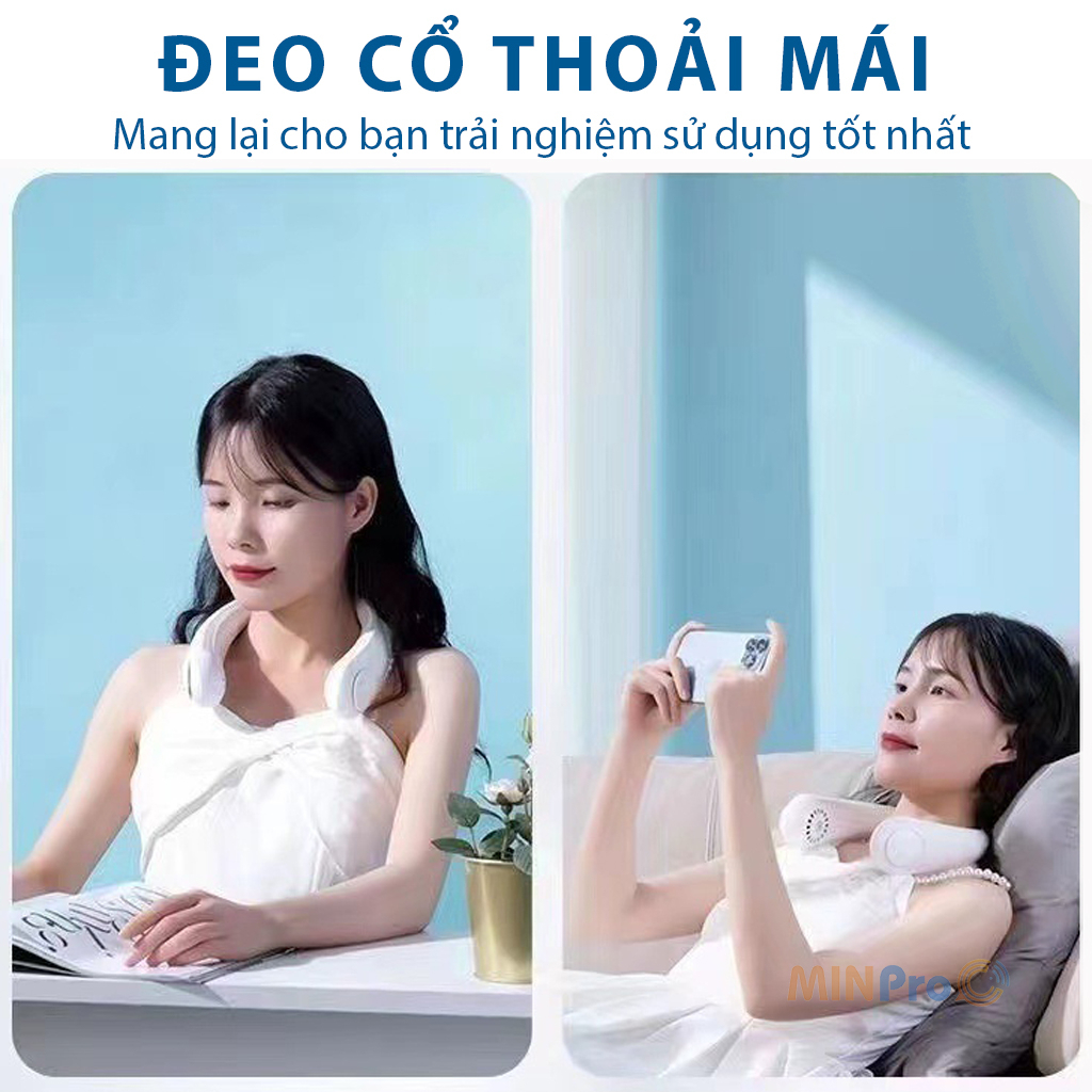 Quạt Mini Cầm Tay Để Bàn MINPRO,Hiển Thị Phần Trăm Pin, Tích Điện Kiêm Giá Đỡ Điện Thoại