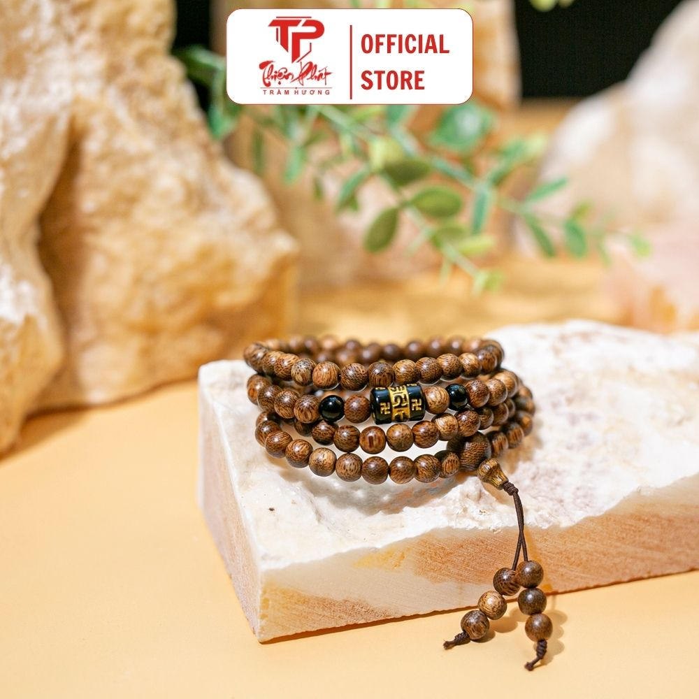 Vòng Tay Trầm Hương Ngũ Bảo Trợ Mệnh - Chuỗi Tràng Hạt 108 Mix Omani Đá Mùi Dịu Nhẹ | Trầm Hương Thiện Phát