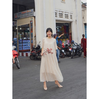 Đầm voan lụa Mauve Rose dress