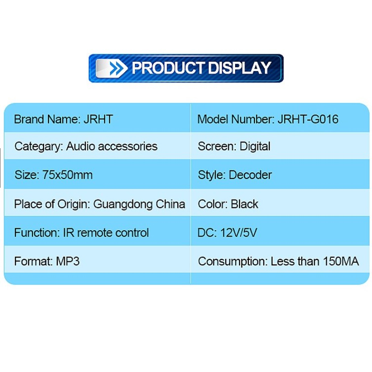 Mạch MP3 Bluetooth 5.0 Dùng chế loa Bluetooth, có FM và phát nhạc từ thẻ nhớ MicroSD+USB. Kèm remote