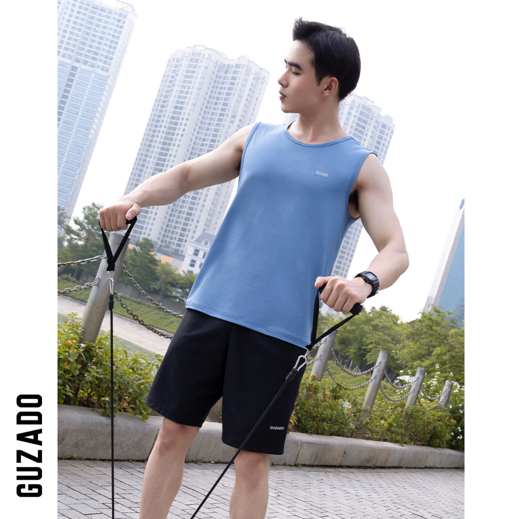 Áo ba lỗ nam Guzado tanktop thể thao khỏe khắn,rộng rãi thoáng mát,vận động thoải mái GTT01