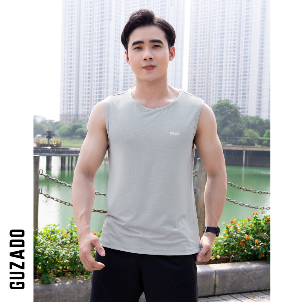 Áo ba lỗ nam Guzado tanktop thể thao khỏe khắn,rộng rãi thoáng mát,vận động thoải mái GTT01