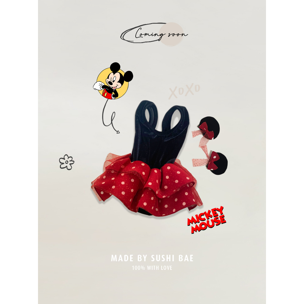 Suit bé gái phong cách Mickey Mouse thời trang cho bé 1-3 tuổi STY Cartoon - Sushi Bae Shop