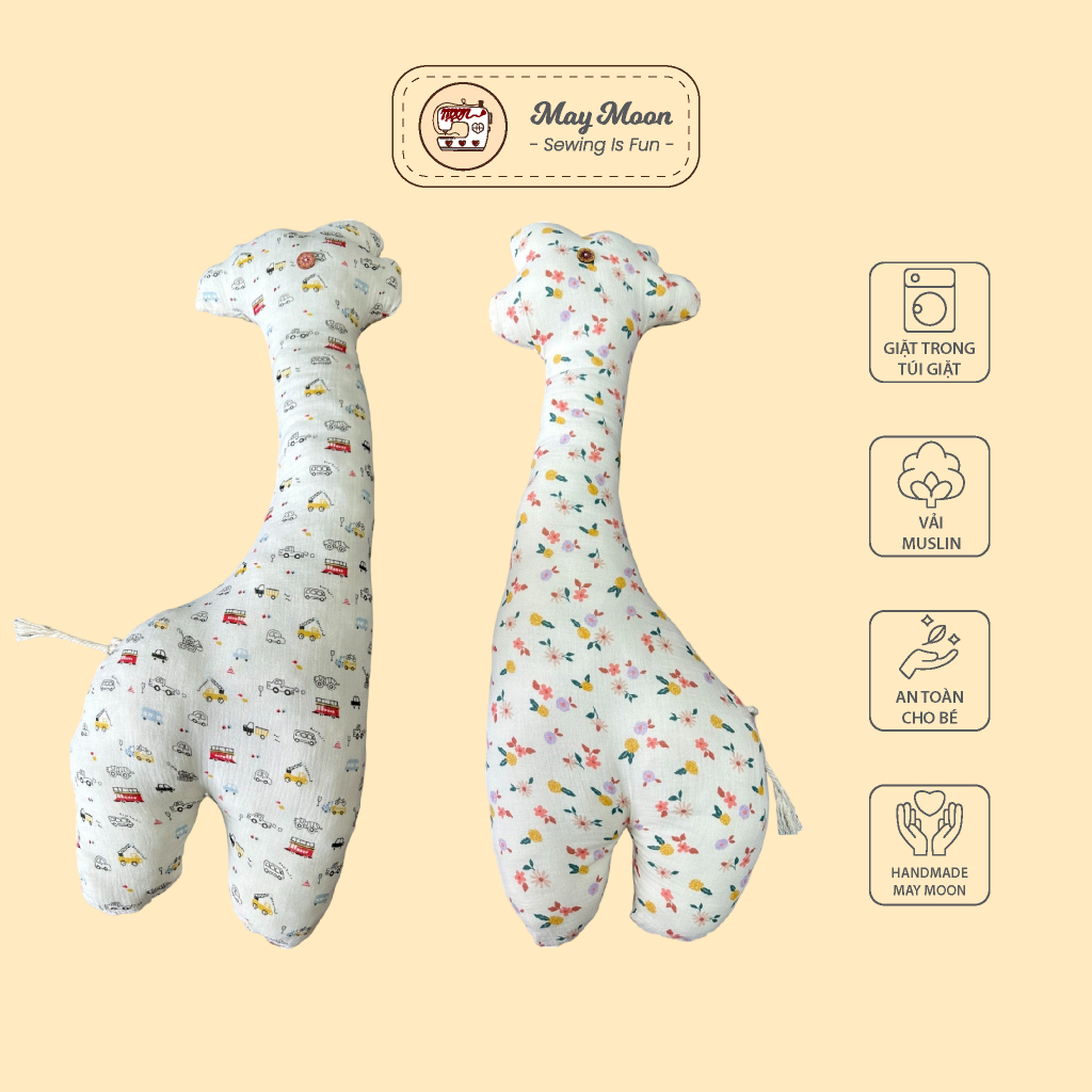 Gối ôm trẻ em vải muslin nhiều mẫu vải đẹp cho bé lựa chọn