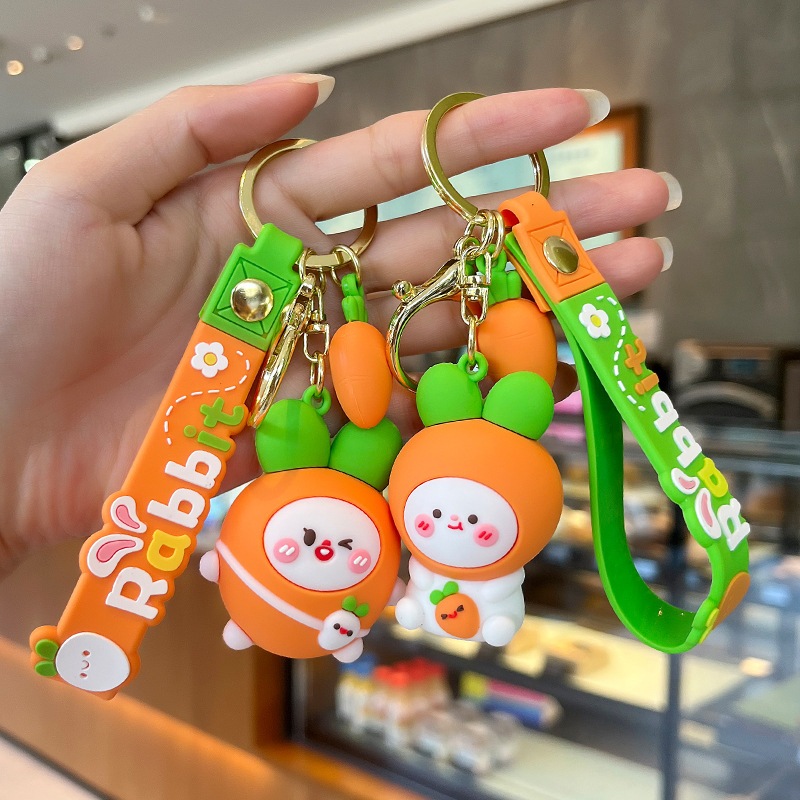 Móc khoá Thỏ Cà Rốt Cute, Móc Khoá Dễ Thương Móc Khoá Ô Tô Xe Máy , Móc Treo Trang Trí Túi Cặp Sách Balo