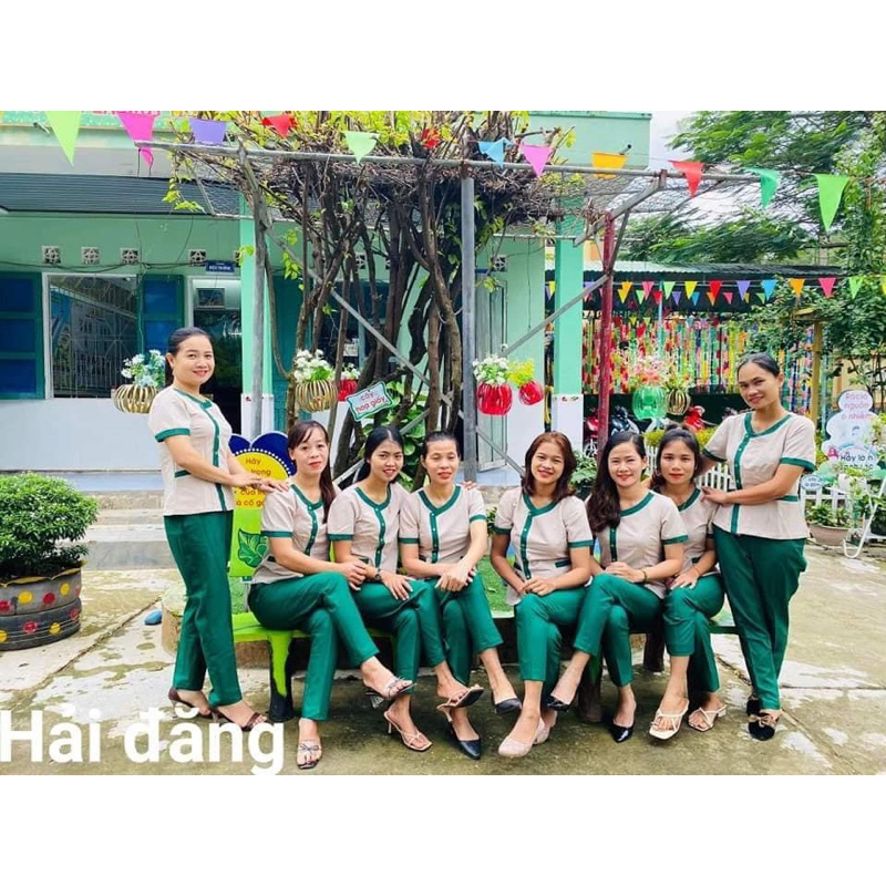 Đồng phục giáo viên chất cotton lạnh chuẩn fom máy theo size