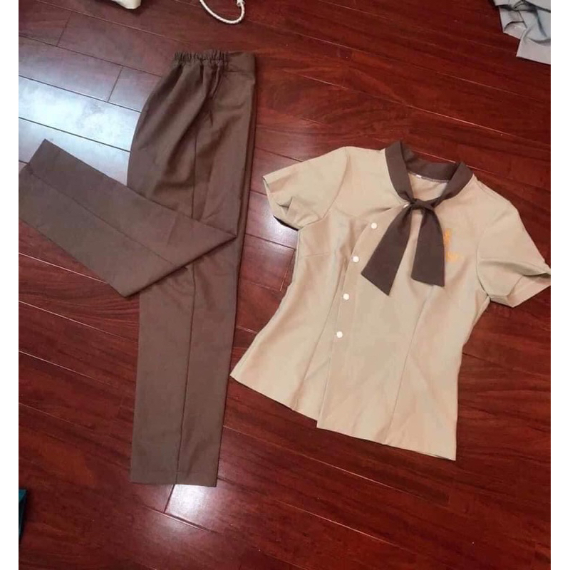 Đồng phục giáo viên chất cotton lạnh chuẩn fom máy theo size