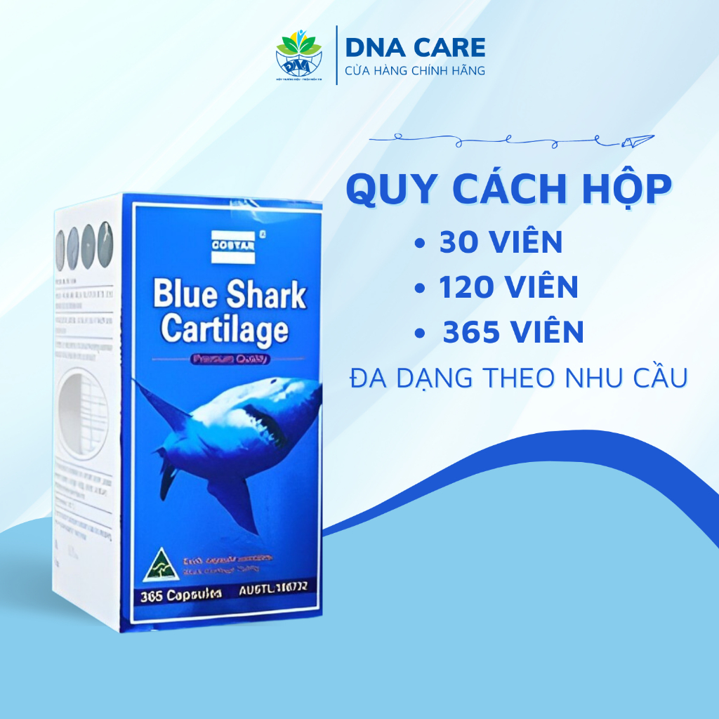 Viên uống xương khớp sụn cá mập Shark Cartilage Costar hỗ trợ tạo chất nhờn cho khớp hộp 30/120/365 viên