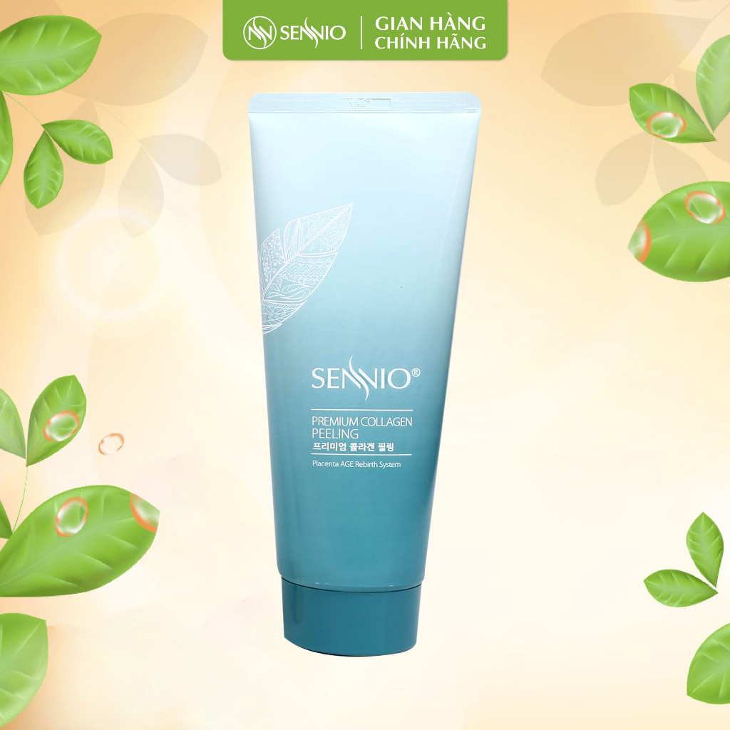 Gel tẩy tế bào chết mặt bổ sung Collagen Sennio Premium Collagen Peeling sạch sâu phù hợp cho da dầu mụn 180ml SNO 806
