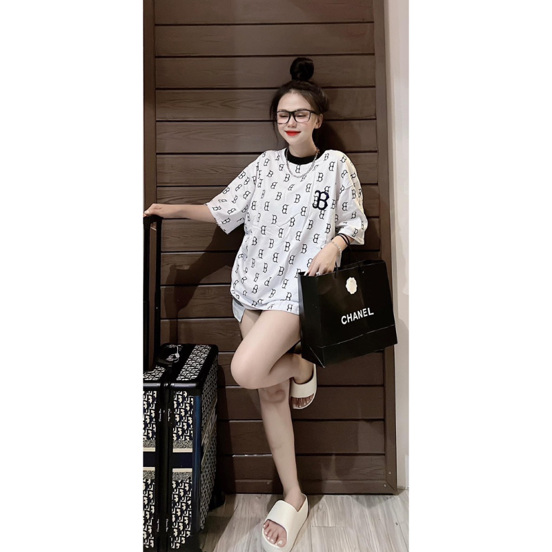 Áo Thun Nữ MLB Chữ B chất Cotton Khô In Lụa Full LoGo chữ B ♥️ Mẫu mới Unisex MimiShop