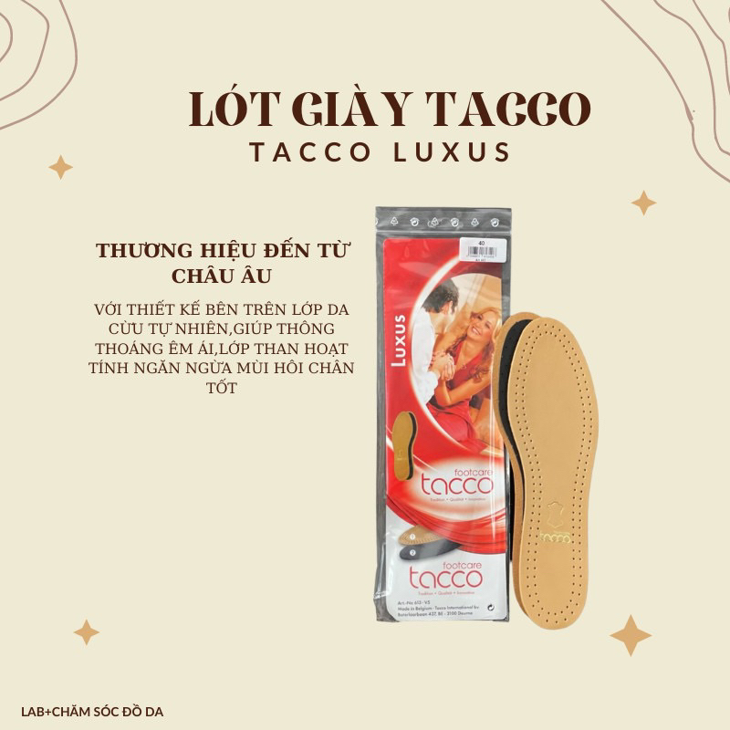 Cặp Lót Giày Cao Cấp Tacco Luxus Chính Hãng Châu Âu 100%.Giúp Bàn Chân Luôn Êm Ái Và Thông Thoáng.