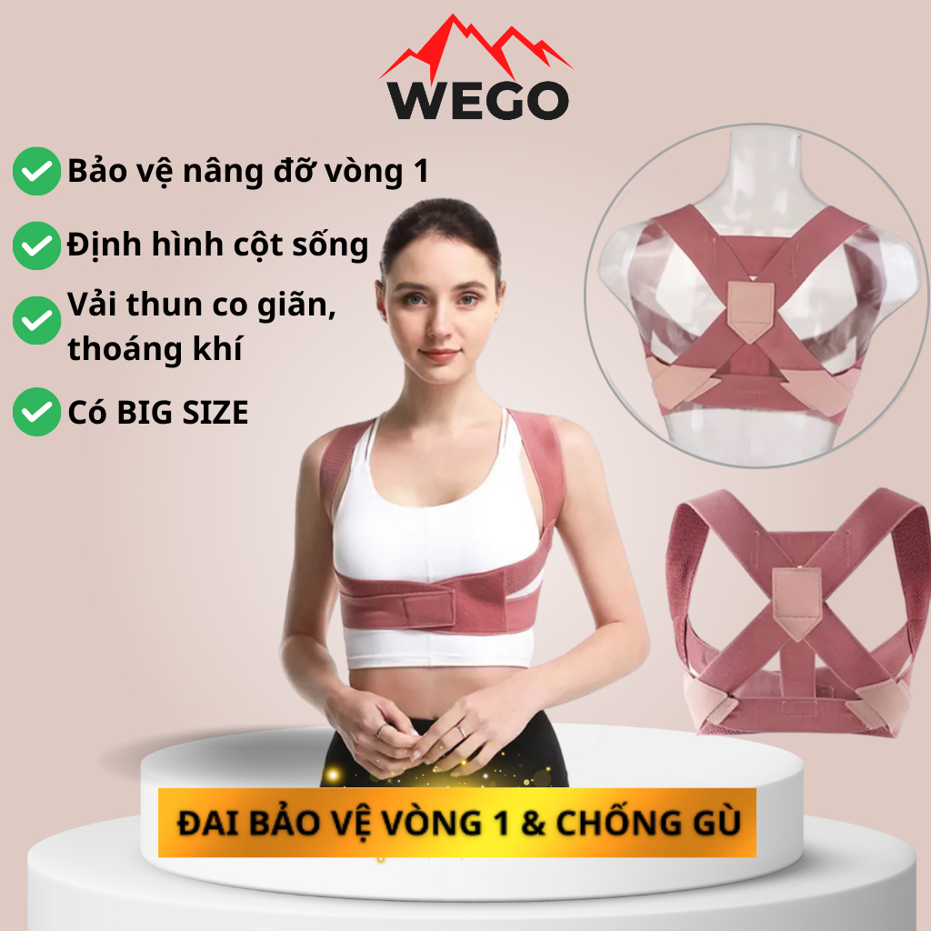 Đai bảo vệ vòng 1 hỗ trợ nâng ngực không bị xệ, khắc phục gù lưng cao cấp WEGO