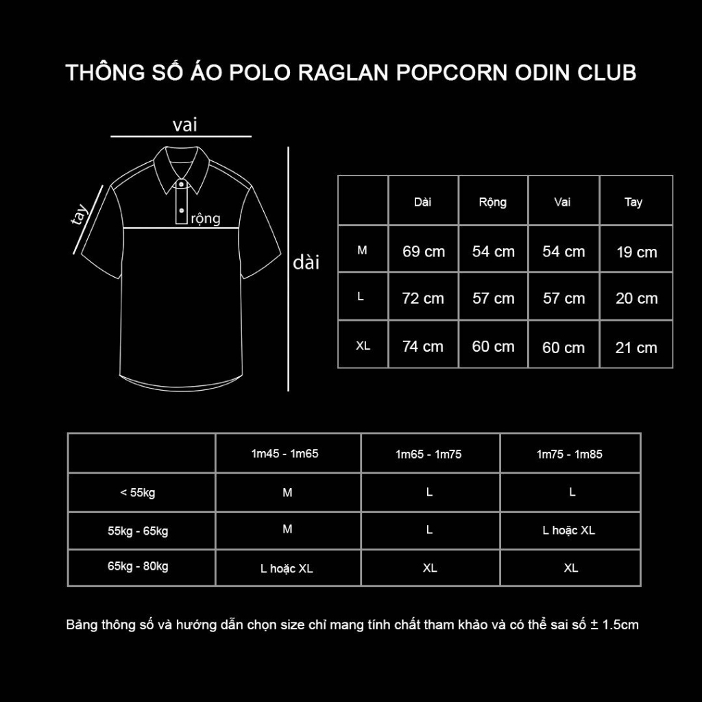 Áo Polo oversize Raglan Popcorn ODIN CLUB, Áo thun có cổ nam nữ ODIN phong cách Raglan, Local Brand ODIN CLUB