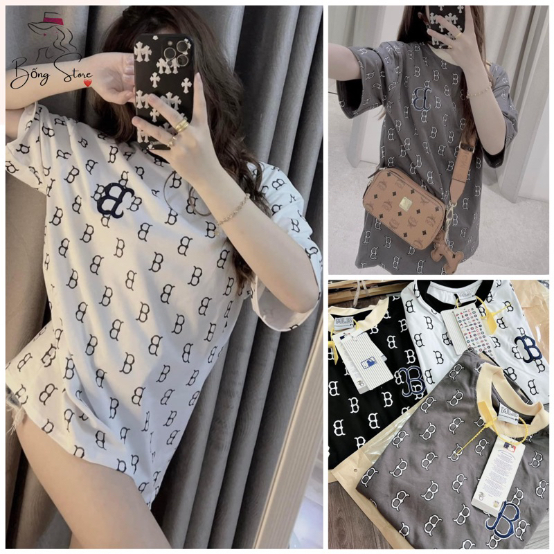 Áo Thun Nữ MLB Chữ B chất Cotton Khô In Lụa Full LoGo chữ B ♥️ Mẫu mới Unisex MimiShop