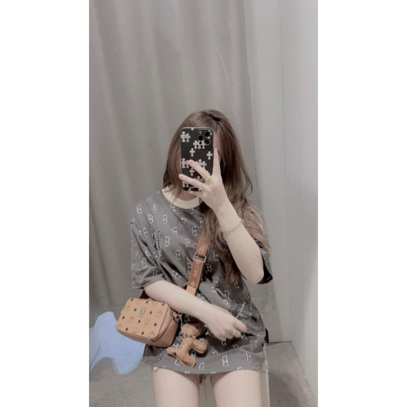 Áo Thun Nữ MLB Chữ B chất Cotton Khô In Lụa Full LoGo chữ B ♥️ Mẫu mới Unisex MimiShop