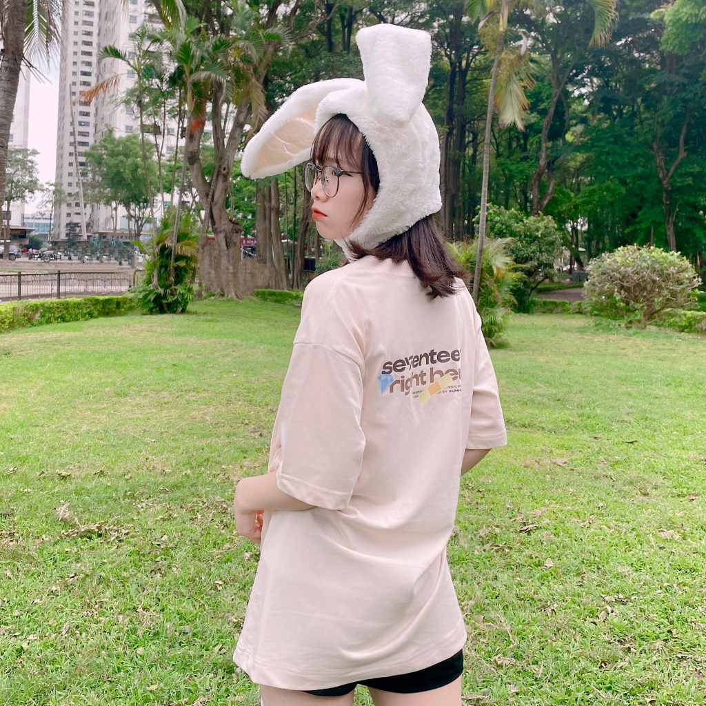 SEVENTEEN TEE - Áo thun unisex oversize 2 màu be/trắng