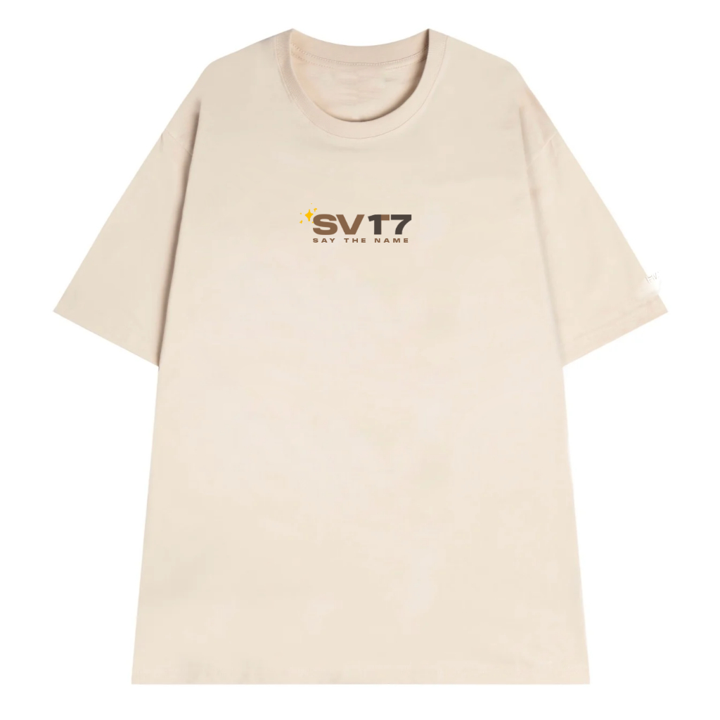 SEVENTEEN TEE - Áo thun unisex oversize 2 màu be/trắng