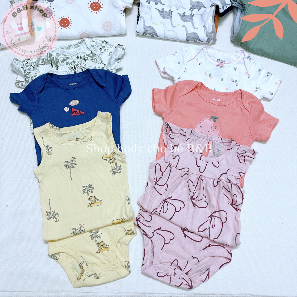 (Mẫu mới 6-9m) Bodysuit Carter cho bé, body chip Cambodia xuất dư chất cotton co giãn cho bé sơ sinh và bé trai bé gái
