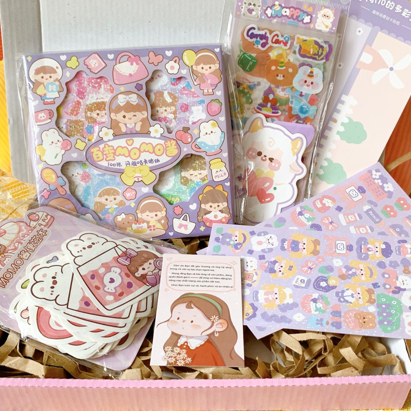 Set quà tặng sticker sắc màu lấp lánh