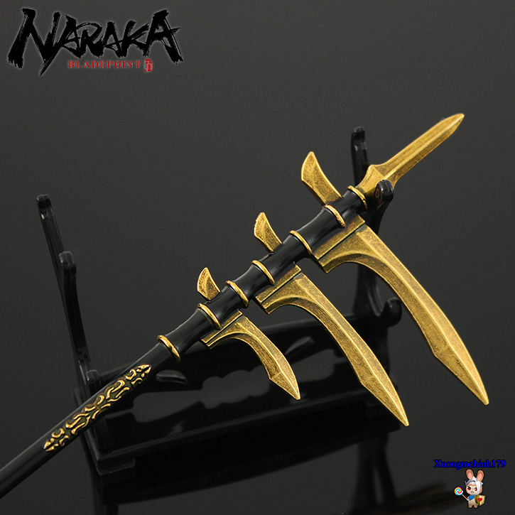Mô hình Naraka Bladepoint Nhạc Sơn Tam đầu qua kích kim loại 22cm