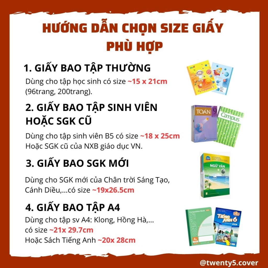 GIẤY BAO TẬP - SGK MẪU 90 - 99