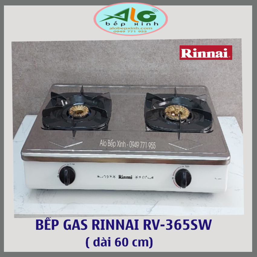 🌻Bếp gas Rinnai RV-365SW - Bếp ga Rinnai 6 tấc RV365SW - đầu đốt bằng đồng, có hâm - BH 2 năm - Alo Bếp Xinh