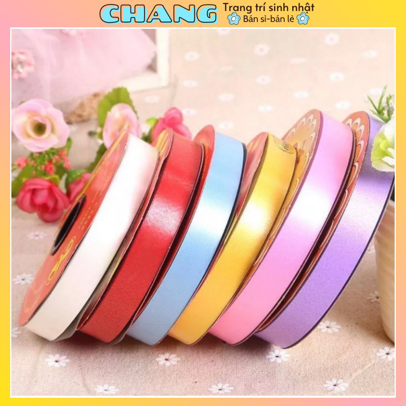 Dây Ruy Băng Nhựa Bản 1cm Buộc Đuôi Bóng Trang Trí Phòng Cưới,sự Kiện,...[ 22 MÉT ]