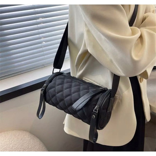 Túi trống đen trần trám 2 khóa siêu xinh size 20cm