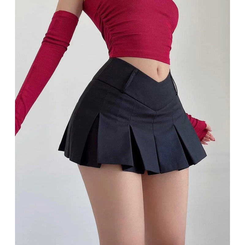 Chân váy xếp ly chữ V chiết eo 55-90kg