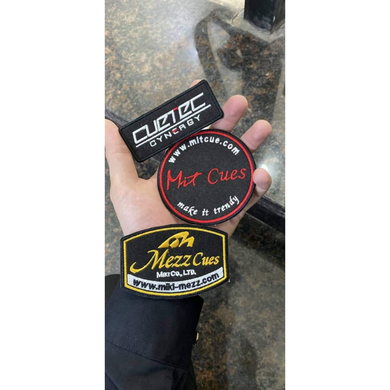 PATCH THÊU  STICKER TRANG TRÍ ÁO THI ĐẤU, BAO CƠ BIDA THƯƠNG HIỆU PREDATOR, MEZZ, CUETEC, MIT
