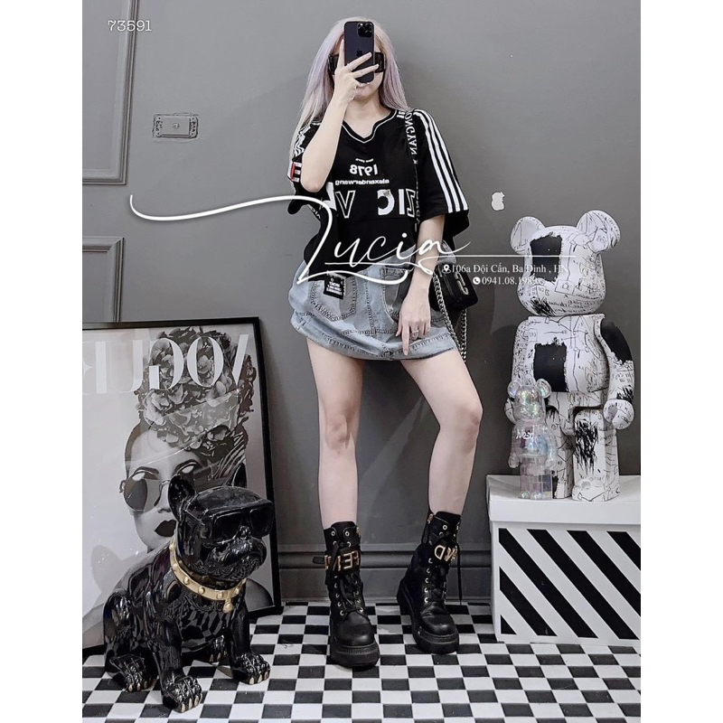 ĐẦM THUN PHỐI JEANS